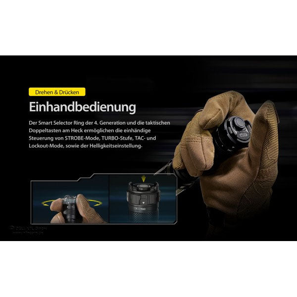 Torcia tattica a LED SRT7i, 3.000 lumen, incl. batteria