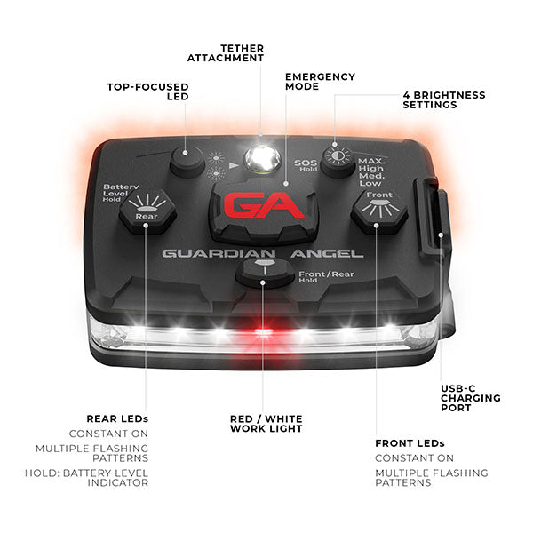 Luce di sicurezza ELITE BIANCO/ARANCIONE inclusa batteria