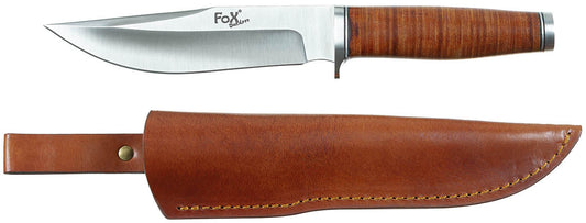 Coltello da viaggio, "Ranger 16", manico in pelle, fodero