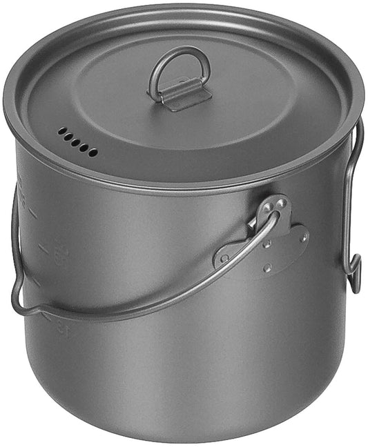 Pentola, titanio, piccola, con coperchio, manici pieghevoli, circa 1,1 l