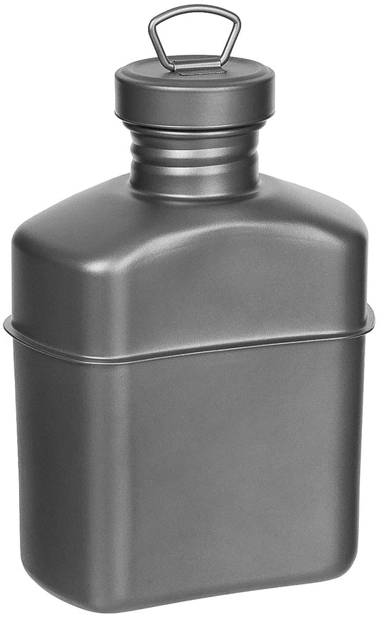 Borraccia, titanio, circa 1 l, con borsa