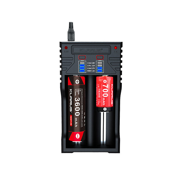 Caricabatterie K2 per 2 batterie con cavo USB
