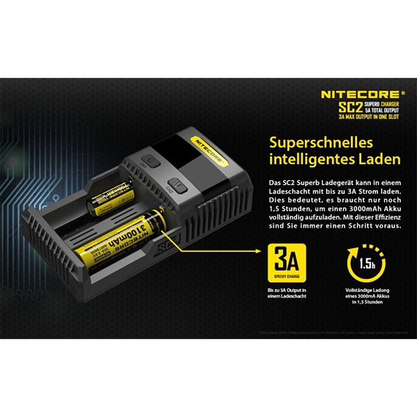 AKKU-SCHNELLLADEGERÄT SC2 FÜR ALLE GÄNGIGEN AKKU-TYPEN