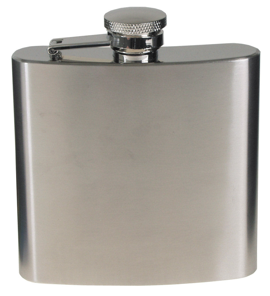 Flasque, acier inoxydable, chrome mat, 6 OZ, 170 ml