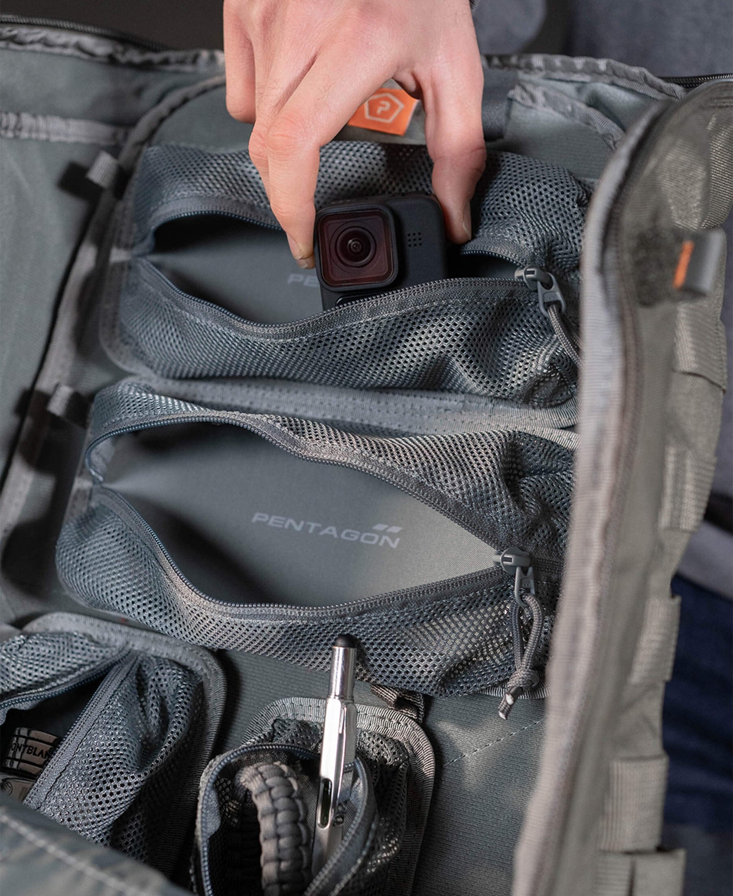 Borsa tripla Trinity Mesh, grigia