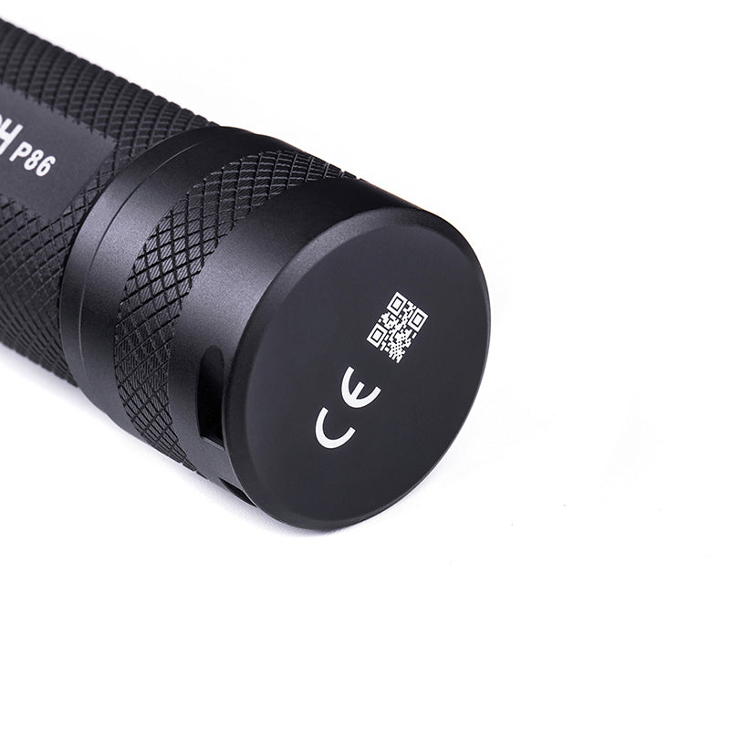 Taktische LED-Taschenlampe P86, 1'600 Lumen & Schrillalarm (inkl. Akku)