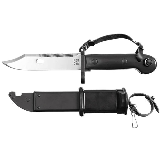 Bajonett, AK 47, schwarz, Kunststoffgriff, Scheide