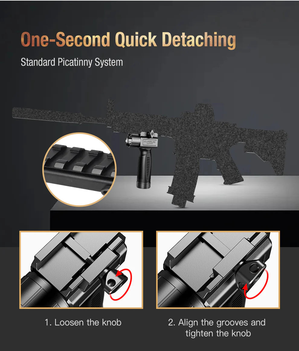 lampada tattica per armi a LED GL5, 1.200 lumen (senza batteria 18650)