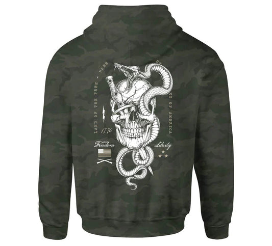 Felpa con cappuccio HOME HOOD, mimetica verde militare