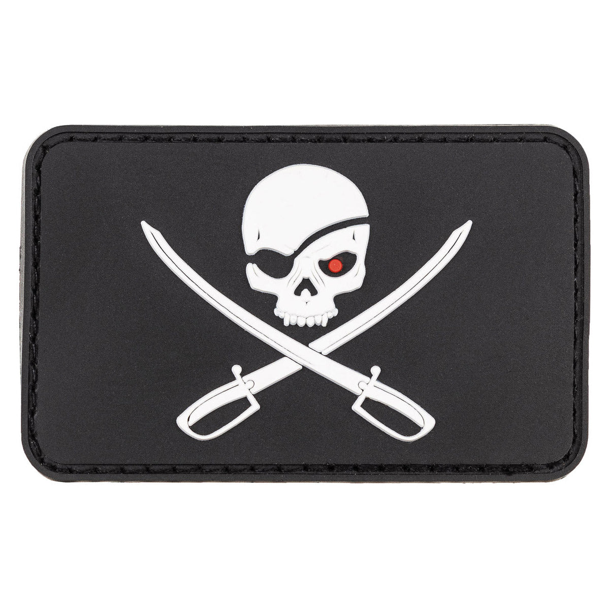 Klettabzeichen, 3D, "Skull with Swords", schwarz