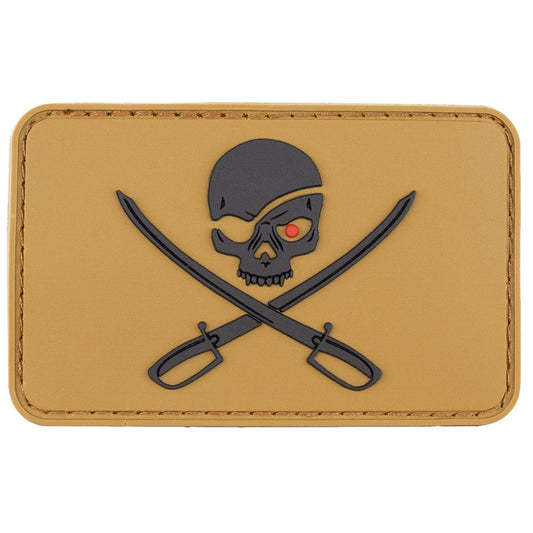 Klettabzeichen, 3D, "Skull with Swords",coyote tan
