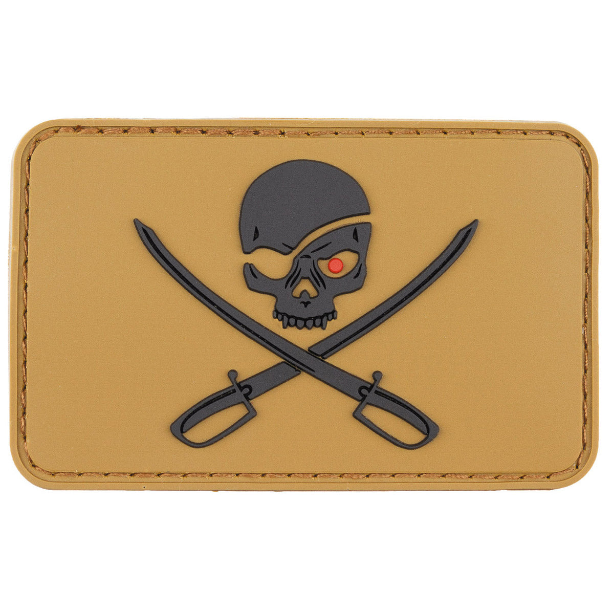 Klettabzeichen, 3D, "Skull with Swords",coyote tan