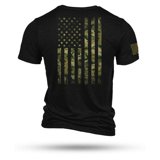 T-shirt AMERICAN CAMO, nero antracite
