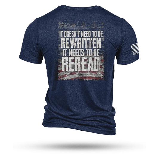Maglietta REREAD - Not ReWritten, blu navy
