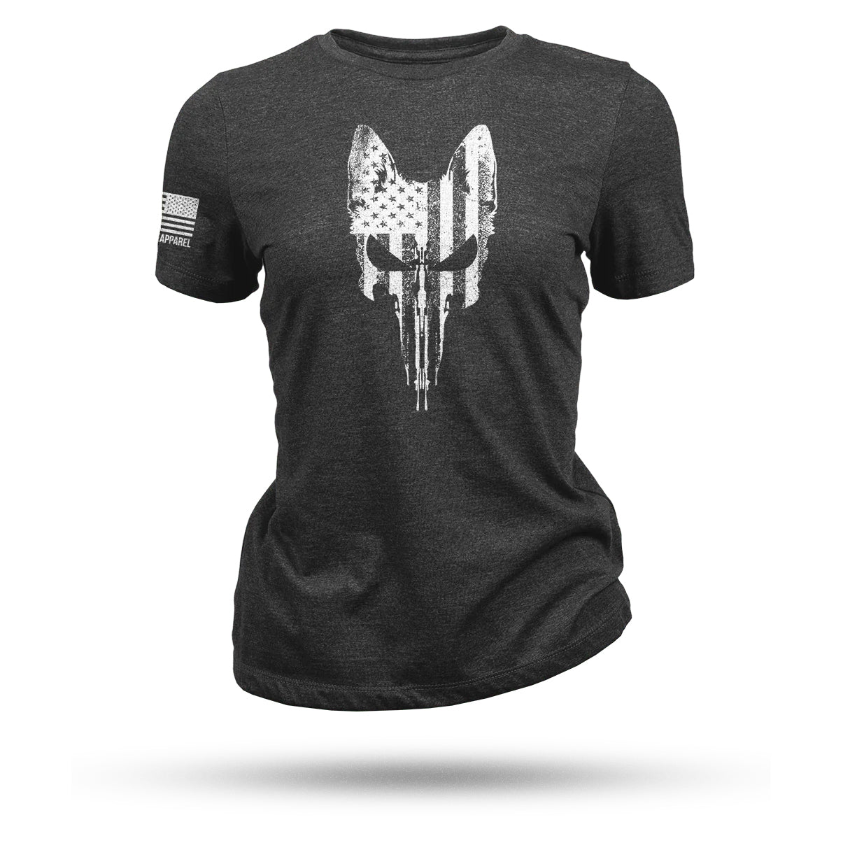 T-shirt femme REX SKULL FLAG, noir