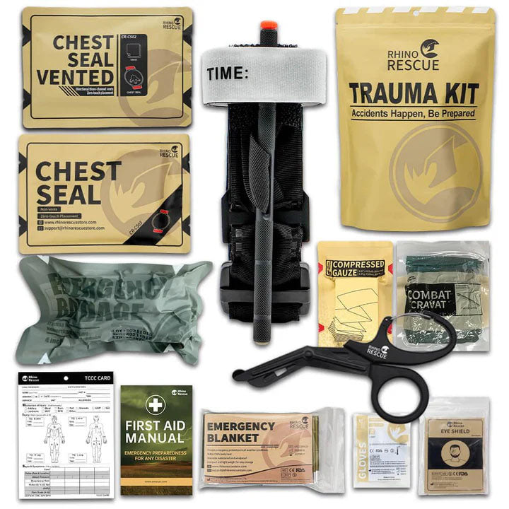 Ricarica per kit trauma tattico IFAK (10 pezzi) - incl. laccio emostatico metallico