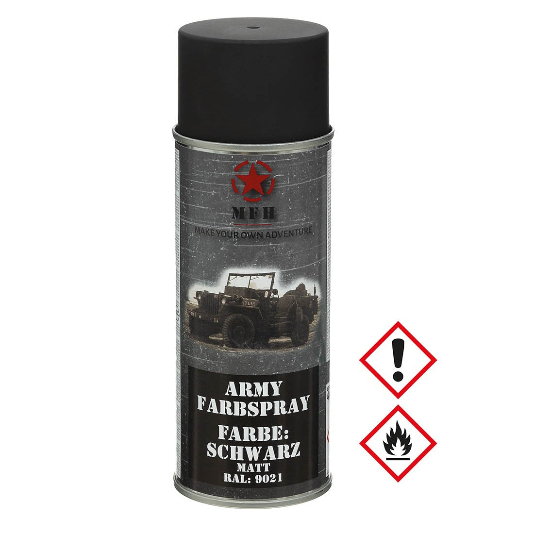 Colore spray Army, NERO, opaco, 400 ml