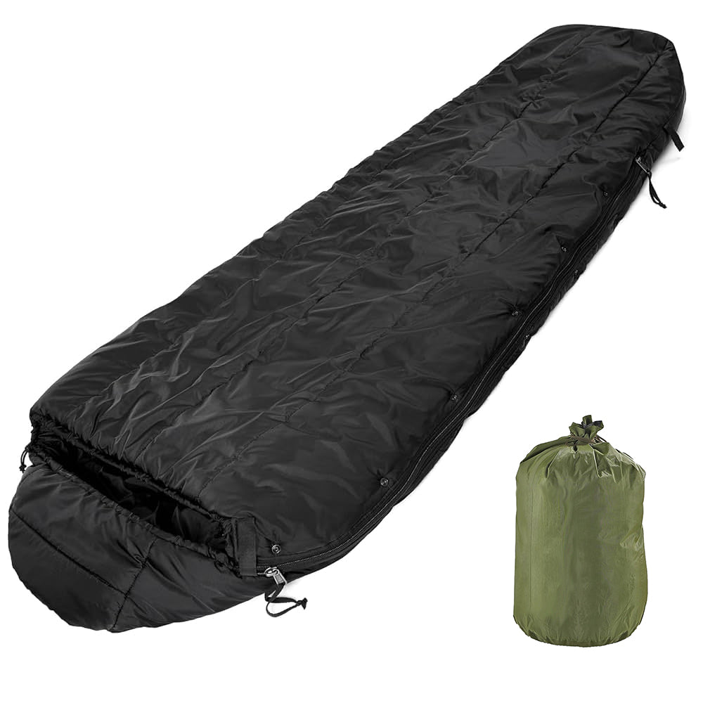 Original US-Army Schlafsack Sleeping Bag Intermediate Cold, X-Long Length, black