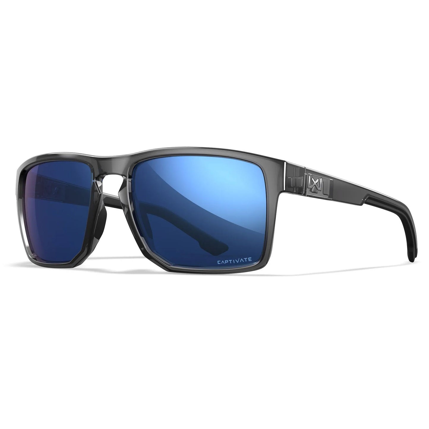 Lenti WX FOUNDER: CAPTIVATE™ Polarized blu specchiato, Montatura: grigio cristallo lucido