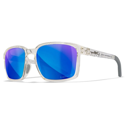 Lenti WX ALFA: CAPTIVATE™ Polarized blu specchiato, Montatura: cristallo trasparente lucido