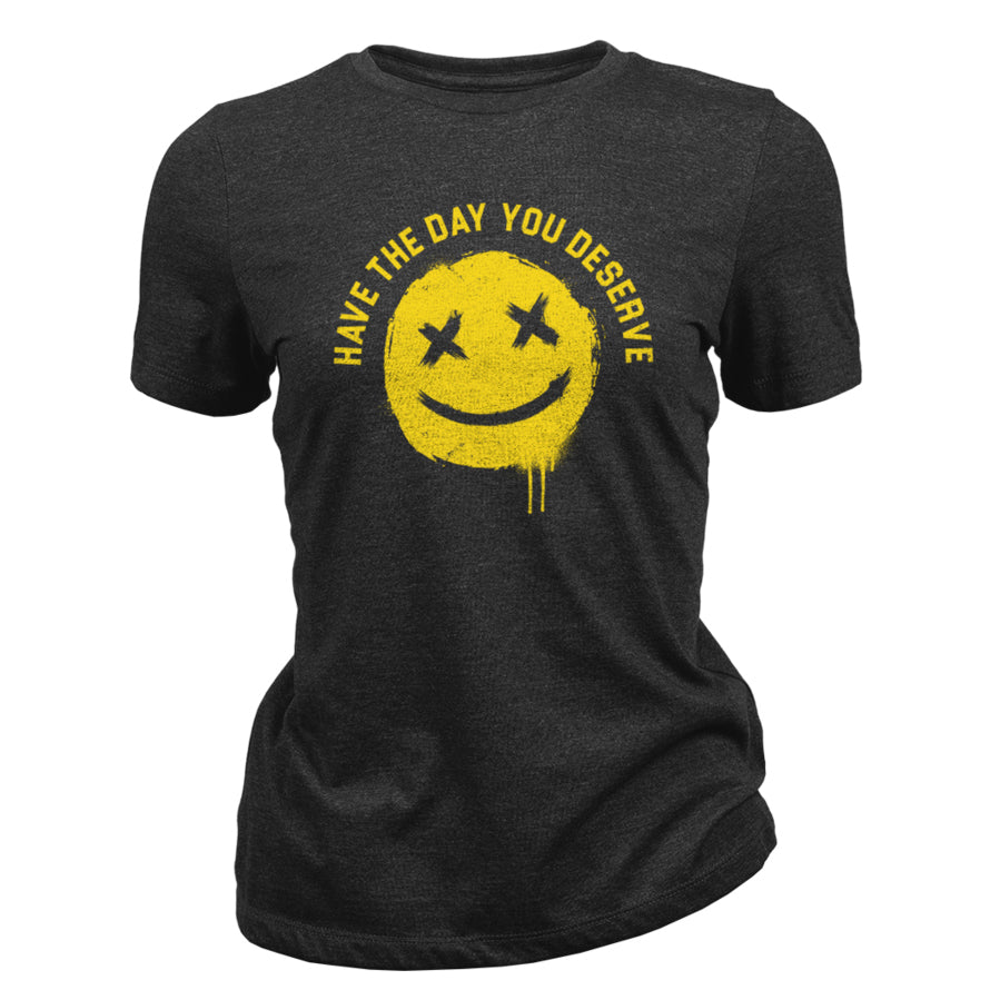 T-shirt femme SMILEY, noir