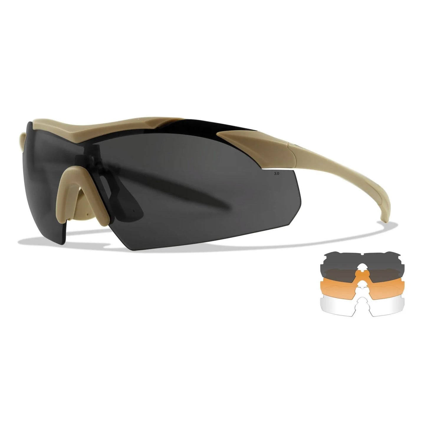 WX VAPOR 2.5 Visiere: grigio/trasparente/ruggine chiaro, montatura: marrone chiaro opaco