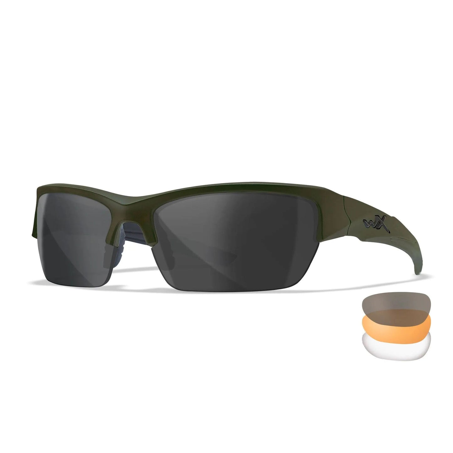 Occhiali da sole WILEY-X WX VALOR 2.5, kit di tre lenti, grigio/trasparente/arancione brillante, verde opaco