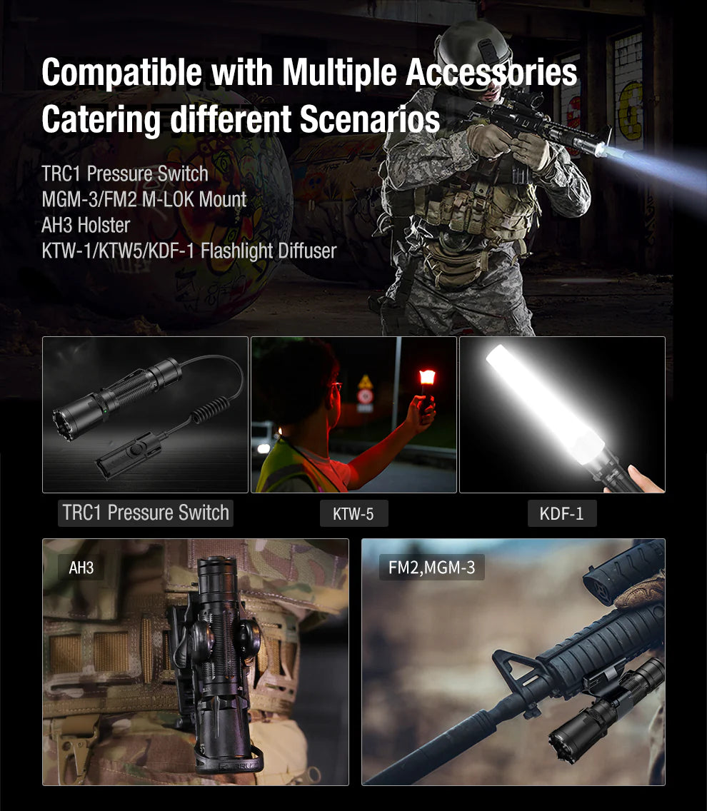 Torcia LED XT11GT PRO V3.0, 3.300 lumen (incl. batteria da 4000 mAh)