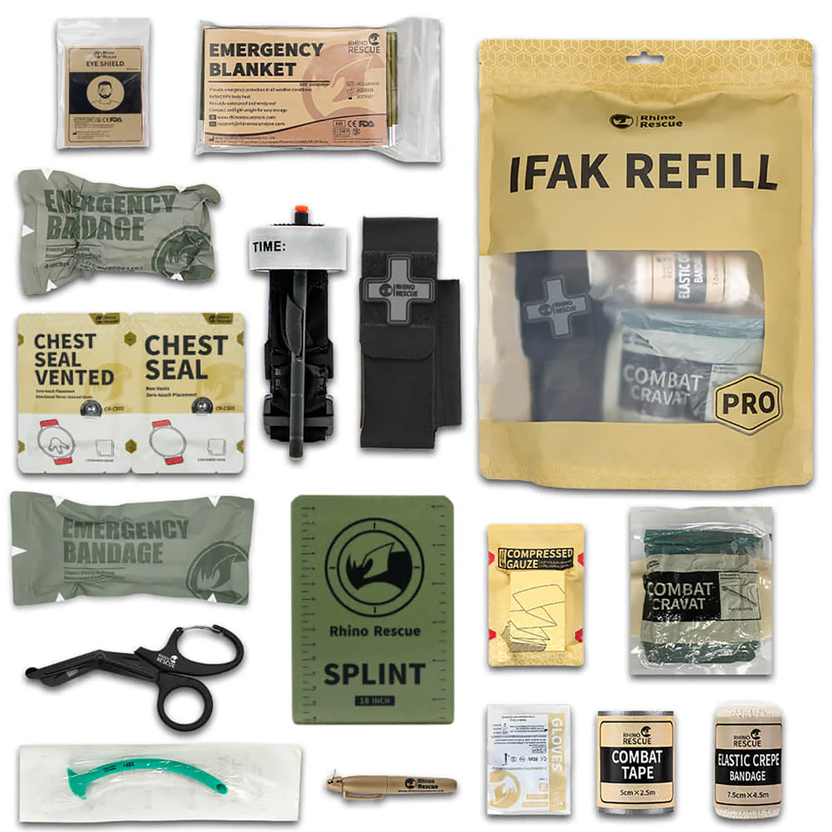 Tactical Trauma Kit IFAK (B) Refill (17-teilig) - inkl. Metall-Tourniquet