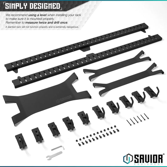 Horizontal Wall Rack w/ 10 Hooks