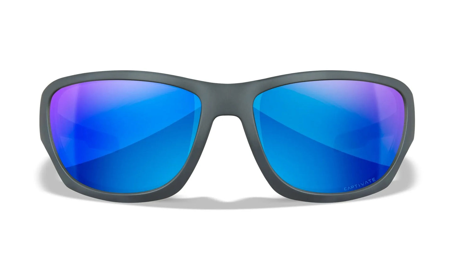 Lenti WX CLIMB: CAPTIVATE™ Polarized blu specchiate, Montatura: grigio opaco