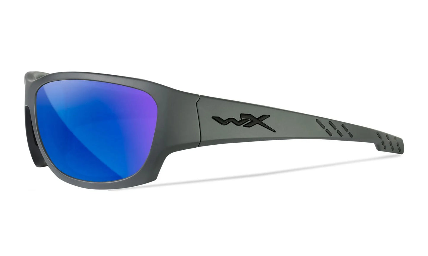 Lenti WX CLIMB: CAPTIVATE™ Polarized blu specchiate, Montatura: grigio opaco