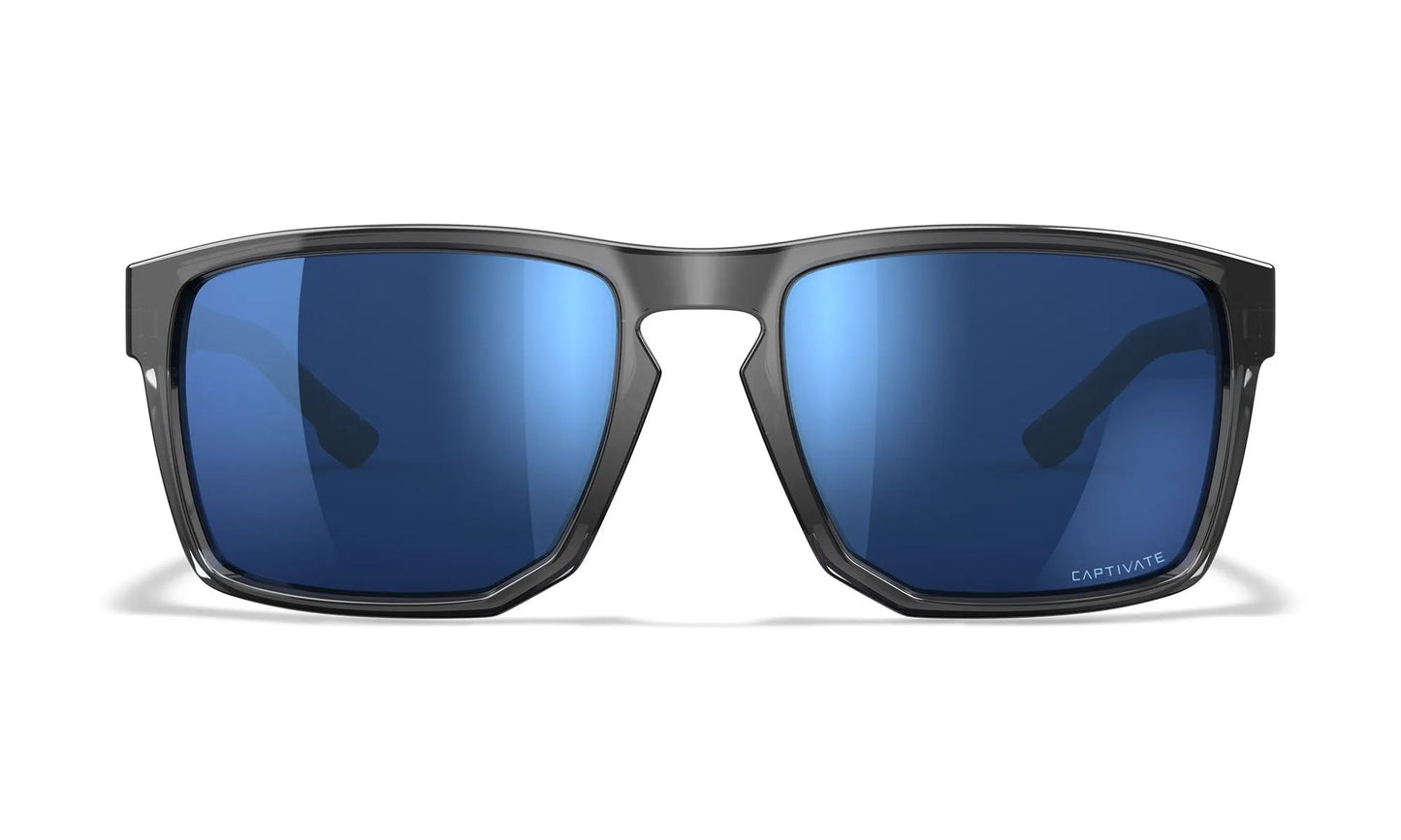 Lenti WX FOUNDER: CAPTIVATE™ Polarized blu specchiato, Montatura: grigio cristallo lucido