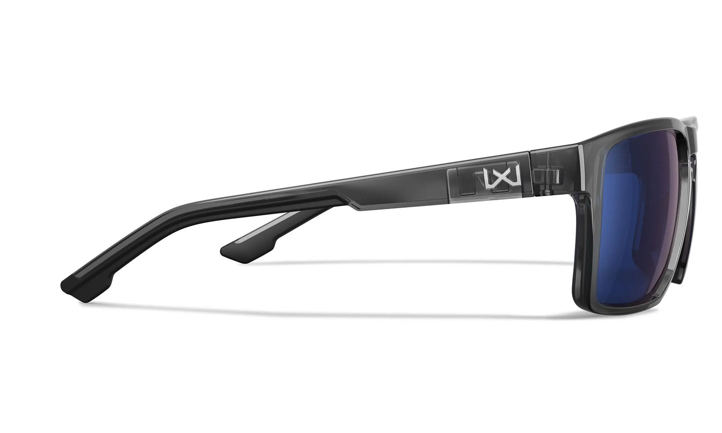 Lenti WX FOUNDER: CAPTIVATE™ Polarized blu specchiato, Montatura: grigio cristallo lucido