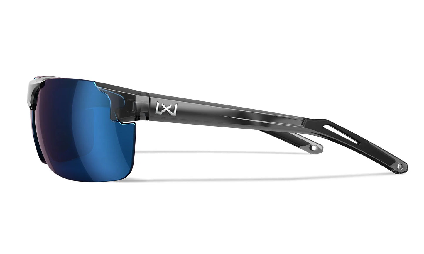 Lenti WX PRIME: CAPTIVATE™ Polarized blu specchiato, Montatura: grigio cristallo lucido