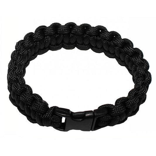 Parachute Cord Armband mit Kunstoff-Clipverschluss, 1.9cm, black