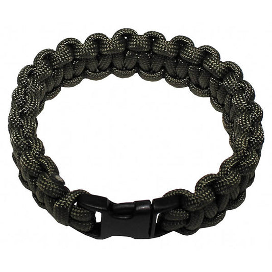 Parachute Cord Armband mit Kunstoff-Clipverschluss, 1.9cm, olive