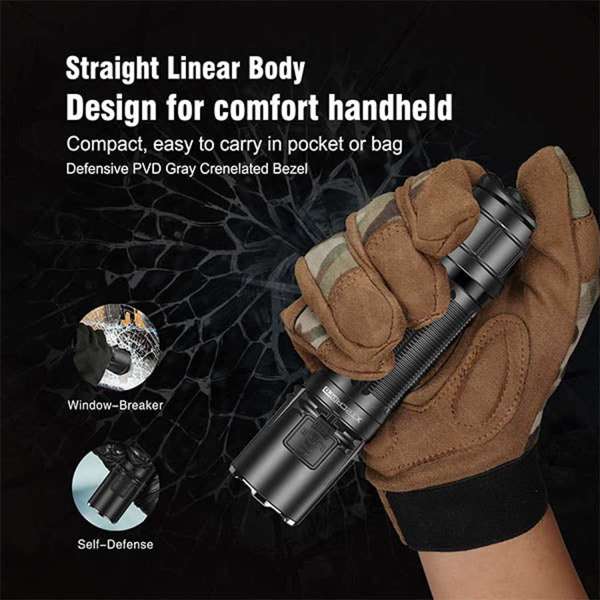 LED Taschenlampe XT2CR PRO, 2'100 Lumen, matte gray (inkl. Akku)
