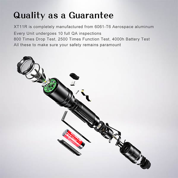 LED Taschenlampe XT11R, 1'300 Lumen (inkl. Akku)