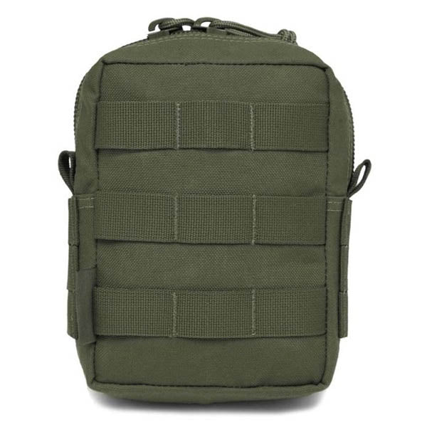 Petite pochette utilitaire MOLLE zippée, OD vert