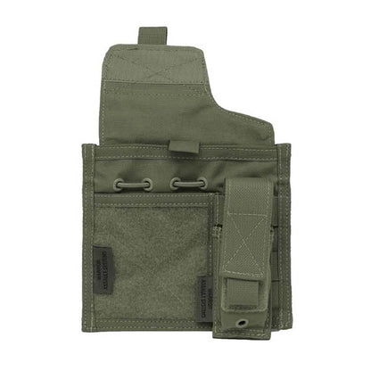 Pannello di amministrazione grande con custodia per pistola/torcia MOLLE, OD verde