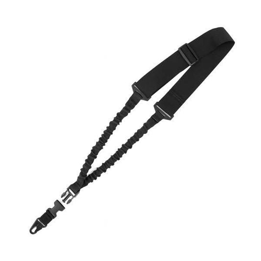 Fettuccia elastica a punto singolo con gancio H&amp;K, nera