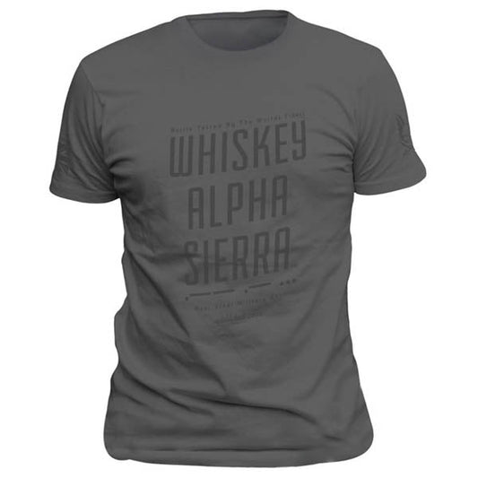 T-shirt WHISKY ALPHA SIERRA WAS T-SHIRT, gris