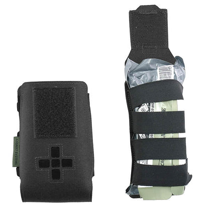 Laser Cut Small Horizontal Individual First Aid Kit, black