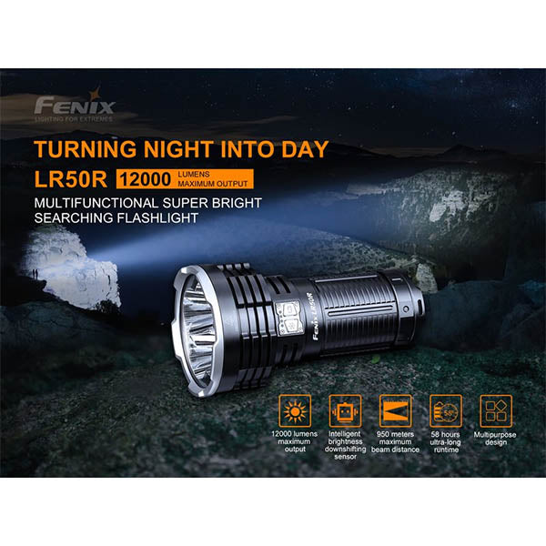 Torcia LR50R, 12.000 lumen, batteria inclusa