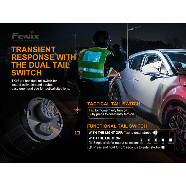 Torcia tattica TK16 V2.0, 3.100 lumen, batteria inclusa