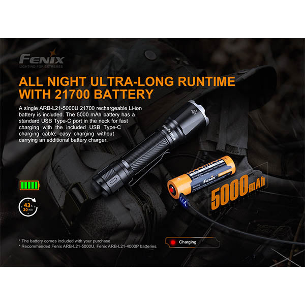 Torcia tattica TK16 V2.0, 3.100 lumen, batteria inclusa