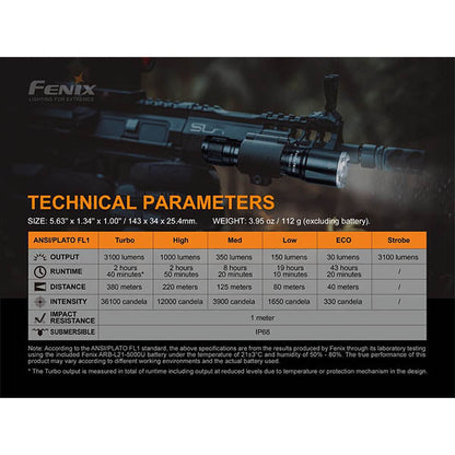 Torcia tattica TK16 V2.0, 3.100 lumen, batteria inclusa