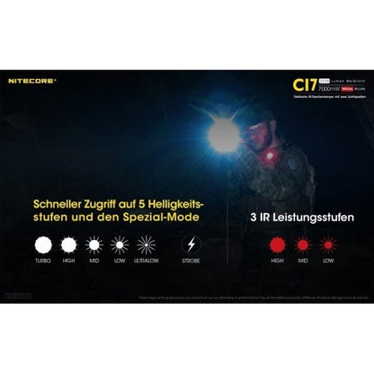 Taktische LED-Taschenlampe CI7, 2'500 Lumen, inkl. Akku