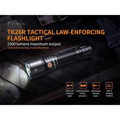 Torcia tattica TK26R, 1.500 lumen, batteria inclusa